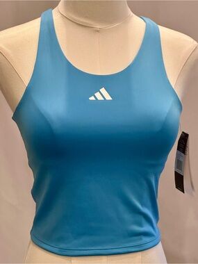 adidas Bright Blue Racerback Crop Tank